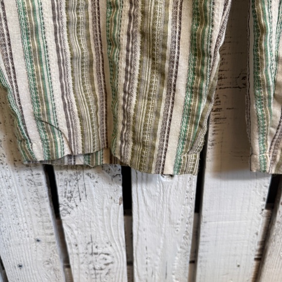 Harper By‎ Block Boho Pants Paperbag Waist Jr Size XL Stripe Earthy Belt Pockets - Picture 10 of 11